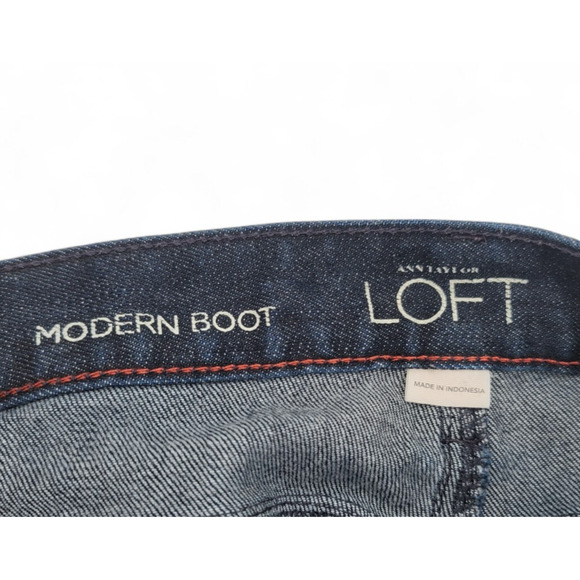 LOFT Modern Bootcut Jeans Size 6 Stretch Mid Rise Dark Wash Denim - Picture 3 of 4